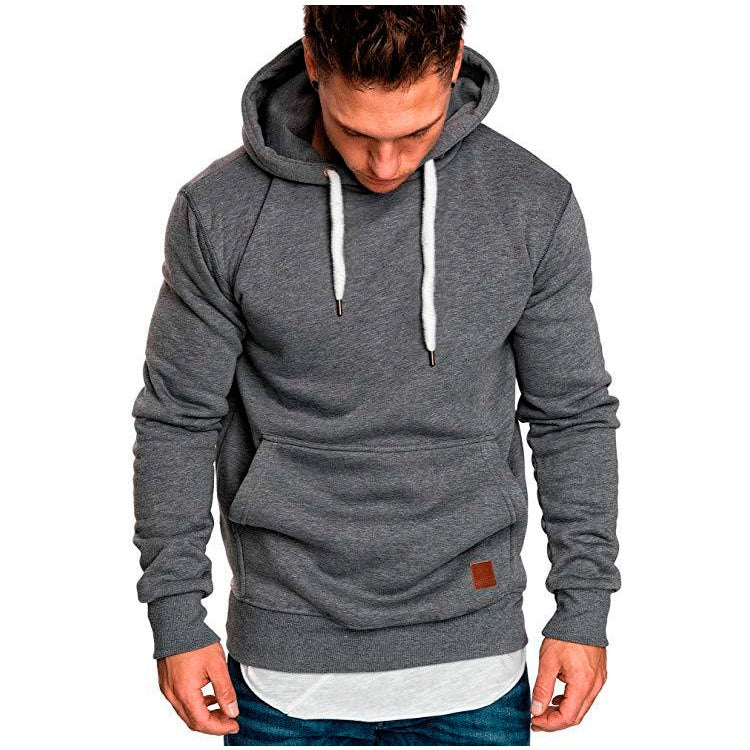 new men's solid color outdoor sports sweater casual fashion hood - FARAH STORE