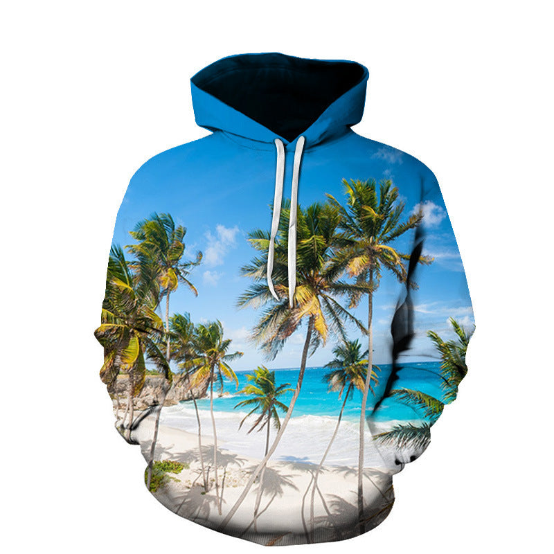 Beach Maple Leaf Couples Sport Sweaters Men And Women Casual Hoodies 25