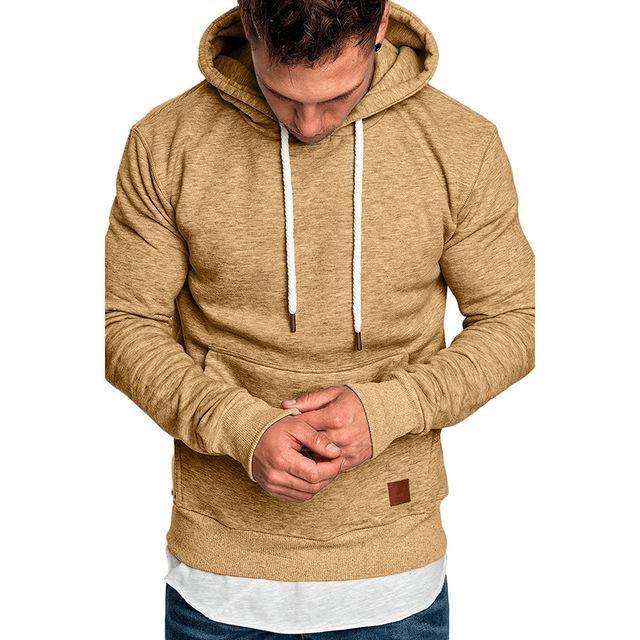 new men's solid color outdoor sports sweater casual fashion hood 26