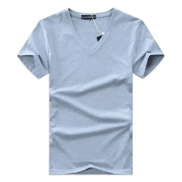 Men V Neck Cotton Short Sleeve T-Shirts - FARAH STORE