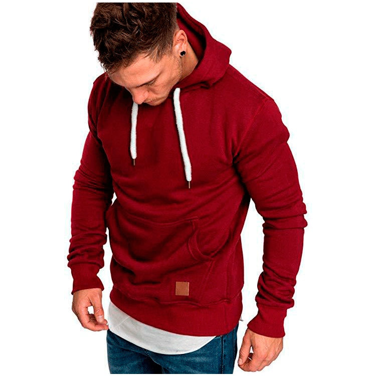 new men's solid color outdoor sports sweater casual fashion hood - FARAH STORE