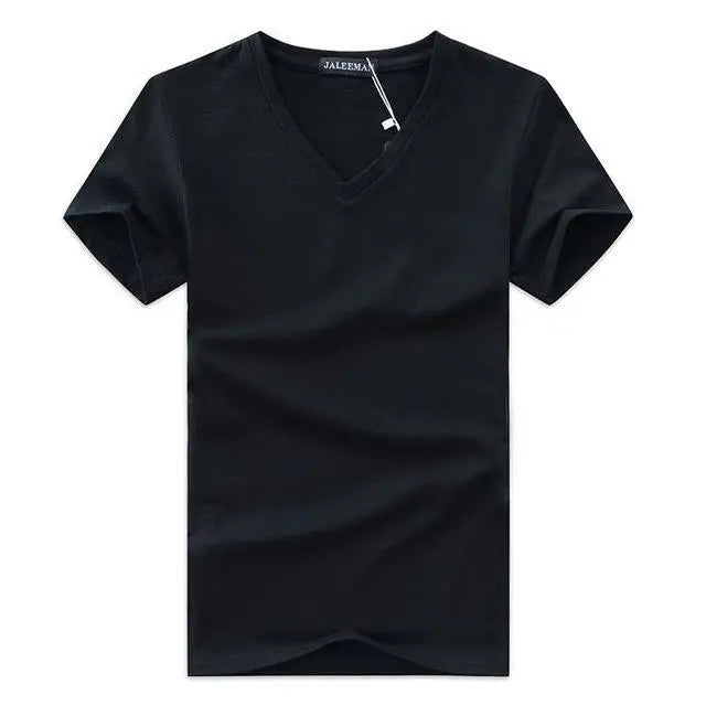 Men V Neck Cotton Short Sleeve T-Shirts - FARAH STORE