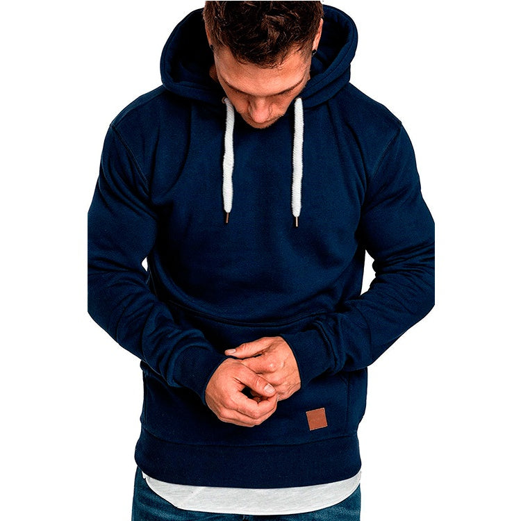 new men's solid color outdoor sports sweater casual fashion hood - FARAH STORE