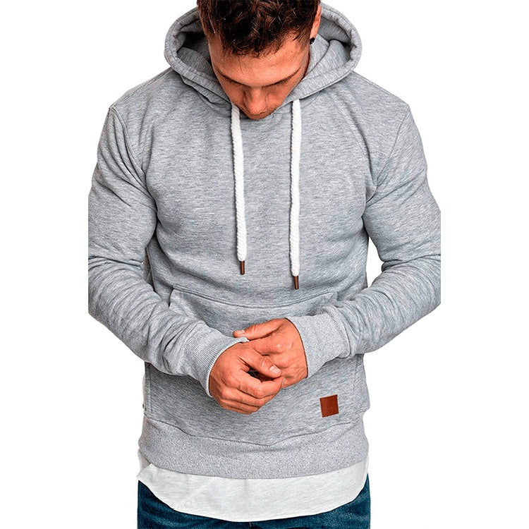 new men's solid color outdoor sports sweater casual fashion hood - FARAH STORE