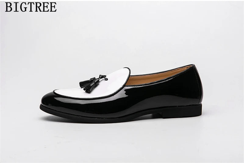 Loafers Men Wedding Shoes Coiffeur Fashion Black Oxford Shoes For Men Formal Italian Dress 2024 Patent Leather Shoes Men Classic