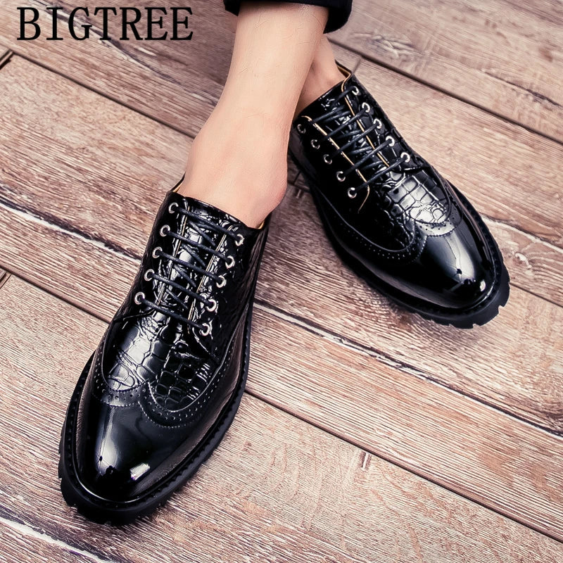 Loafers Men Wedding Shoes Coiffeur Fashion Black Oxford Shoes For Men Formal Italian Dress 2024 Patent Leather Shoes Men Classic