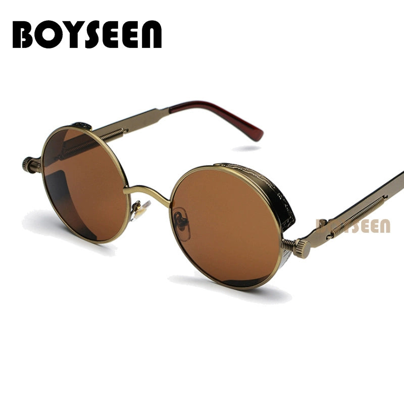 Boyseen Men's and Women's Chain Harajuku Sunglasses round Frame