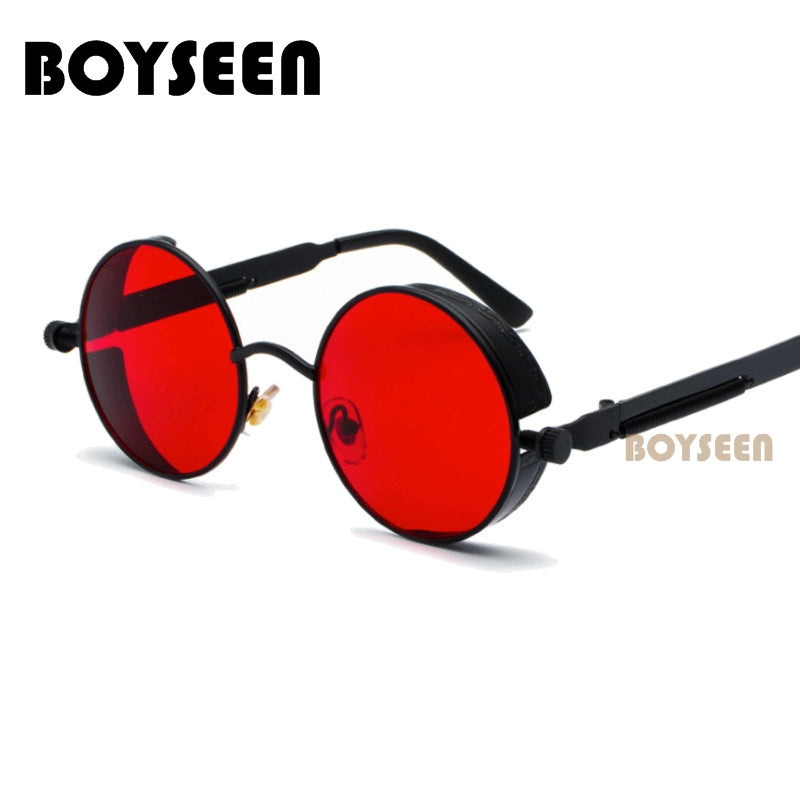 Boyseen Men's and Women's Chain Harajuku Sunglasses round Frame