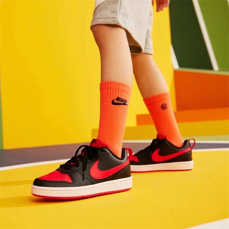 Nike Court Borough Low2 Youth Nike Shoes Fashion and Casual Trendy Women Shoes Anti slip and Durable Children Board Shoes