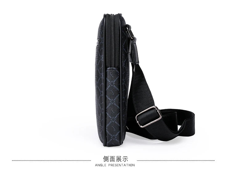 Men's Small Bag Handbag Business Style PU Leather Male Crossbody Bag Phone Bag Vintage Pattern Design Men's Handbag Shoulder Bag