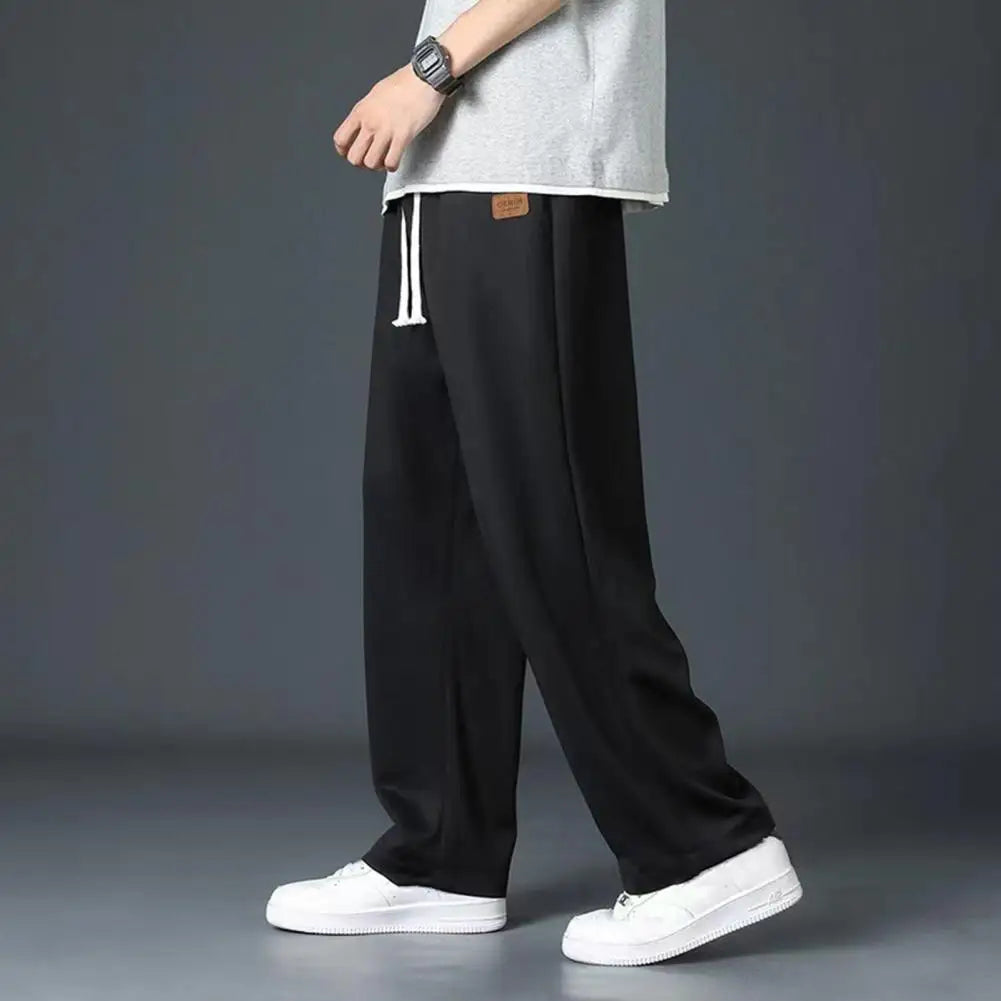 Men Ice Silk Pants Comfortable Men Pants Stylish Men's Wide Leg Sweatpants Breathable Ice Silk Summer Trousers with for Street