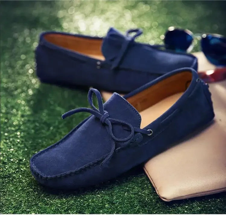 Suede Shoes Men Size 38-46 Luxury Men Loafers Soft Moccasins Man High Quality Shoes Casual Genuine Leather Driving Flats Penny