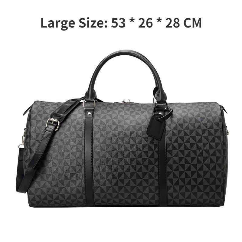 2024 Fashion Waterproof Pu Fitness Handbag For Men Leather Shoulder Bag Business Large Travel Duffle Luggage Bag For Male