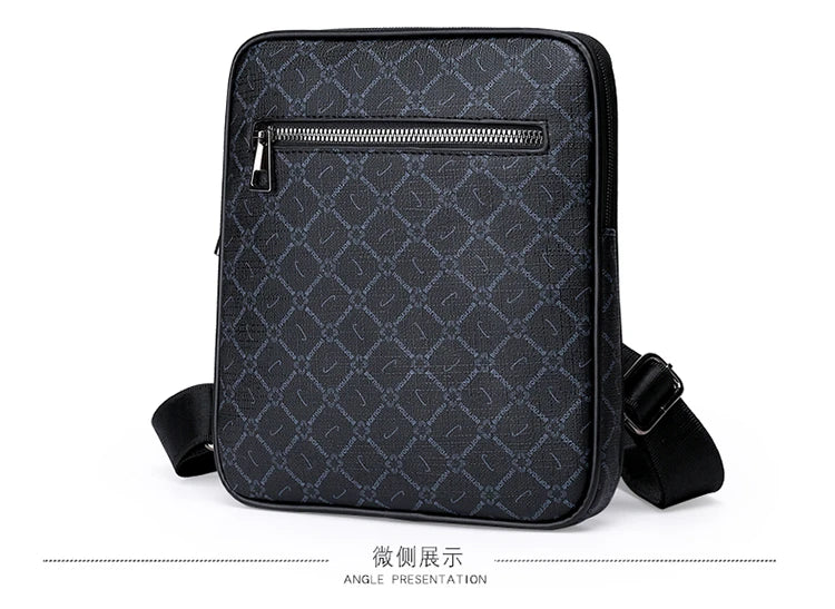 Men's Small Bag Handbag Business Style PU Leather Male Crossbody Bag Phone Bag Vintage Pattern Design Men's Handbag Shoulder Bag