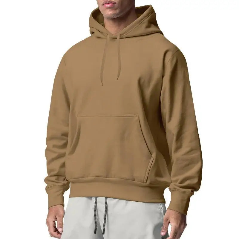 Solid color hoodie for men and women draw rope hoodie with kangaroo pockets, comfortable topper, fall and winter