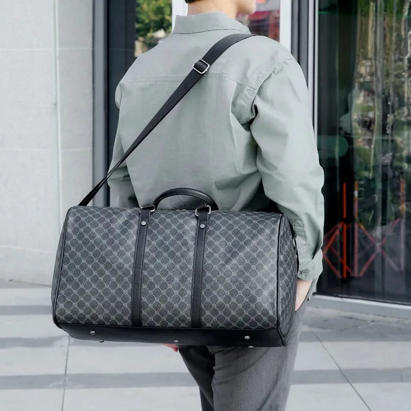 Designer luxury bag Large capacity checkered leather men's handbag travel bag bolsos de mujer large size luggage mochilas mujer