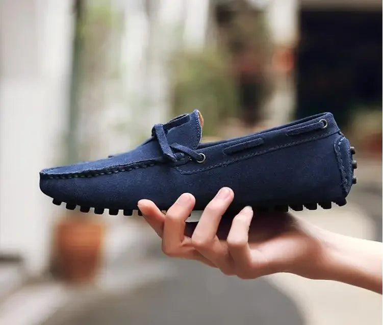 Suede Shoes Men Size 38-46 Luxury Men Loafers Soft Moccasins Man High Quality Shoes Casual Genuine Leather Driving Flats Penny