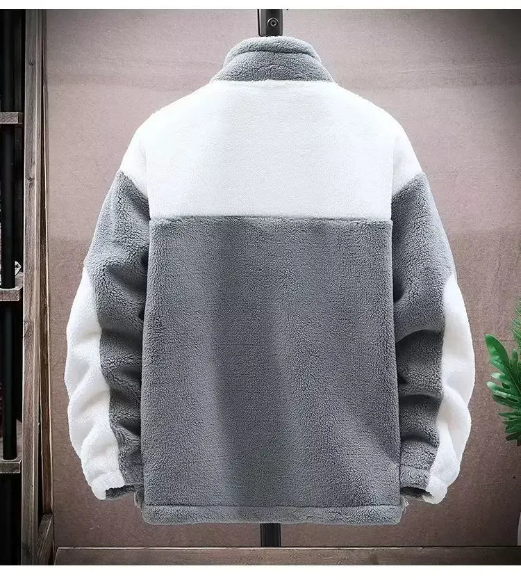 Thickened Fleece-lined Warm Men's Jacket Cotton Coat Woolen Material For Winter Season Stylish Comfortable Outerwear