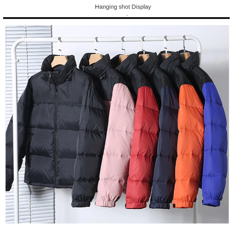 Winter America Brand Parkas Mixed Colors Couple Cotton Coats Casual Stand Collar Warm Down Puffer Jackets Men Top Brand Coat