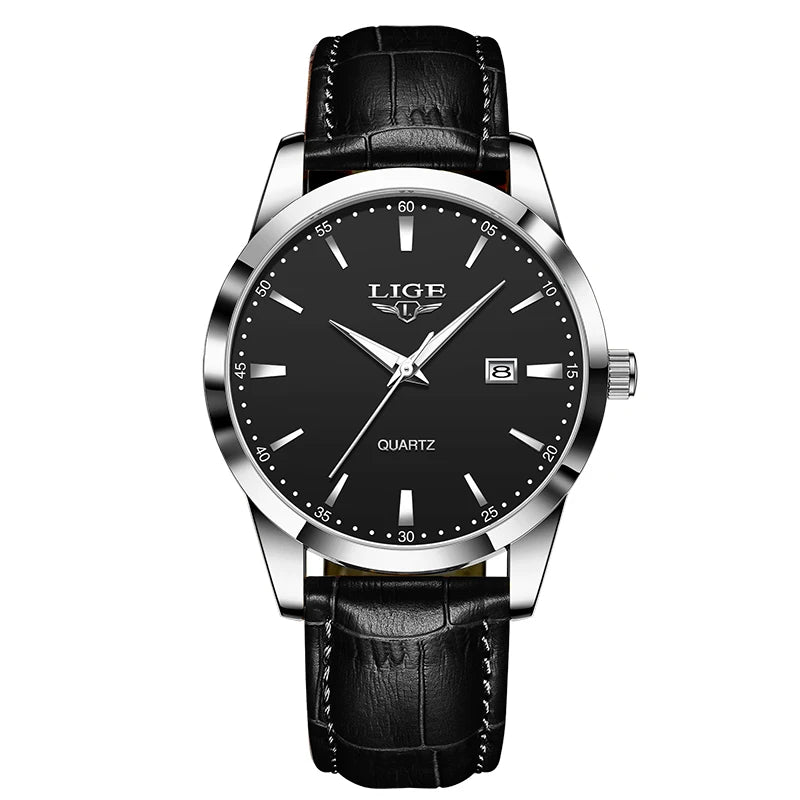 LIGE Luxury Watch Man Fashion Leather Military Sports Waterproof Men's Watch Quartz Calendar Original Men's Watches Reloj Hombre