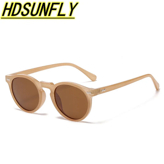 Women's Polarized Sunglasses Round Frame Fashion Rivet Rays Brand Designer Sun Glasses for Men Women Eyewear 2022 New