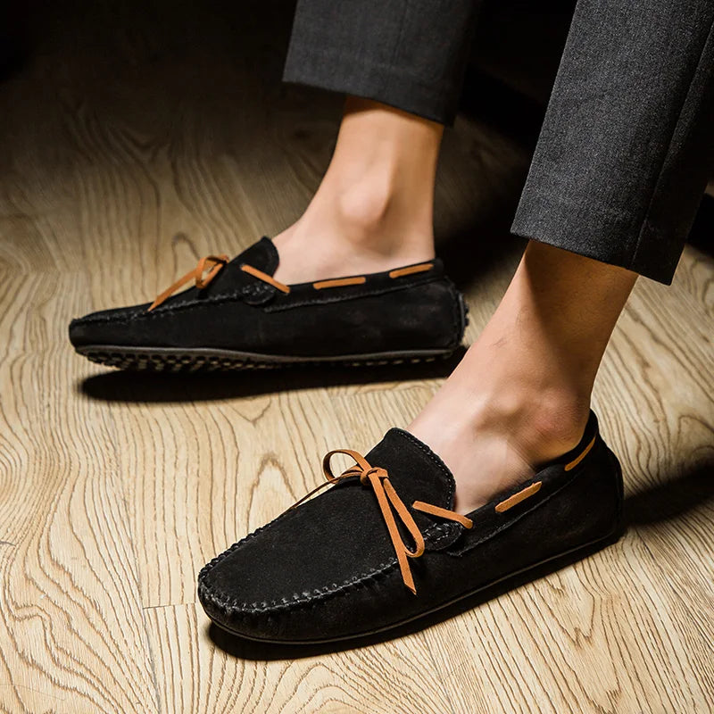 Elegantes Soft Mens Loafers High Quality Leather Casual Shoes for Men Comfortable Driving Flats Handmade Men Moccasins Slip-On