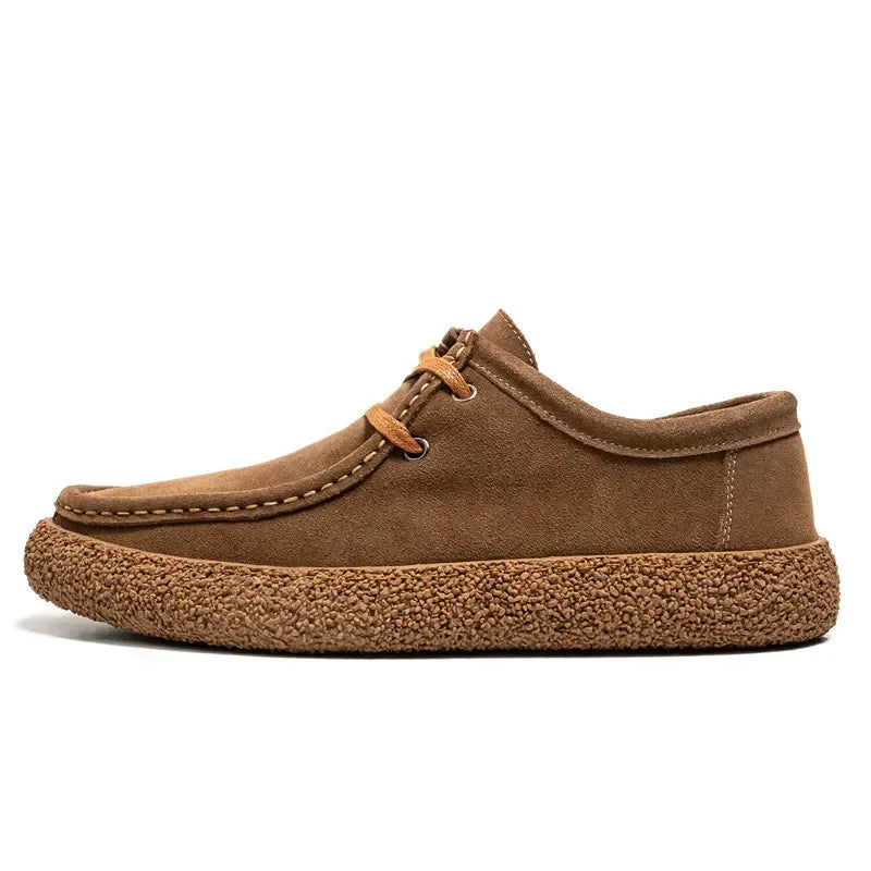 Retro casual men luxury brown suede leather loafers comfor soft sole driving shoes walking sneakers spring autumn moccasin