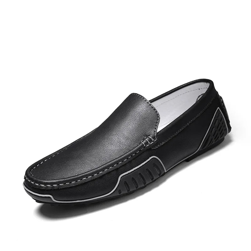 Men Casual Shoes Genuine Leather Loafers for Men Moccasins Breathable Slip on Driving Shoes Plus Size 38-48 Mocasines Hombre