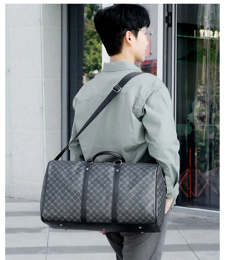 Designer luxury bag Large capacity checkered leather men's handbag travel bag bolsos de mujer large size luggage mochilas mujer