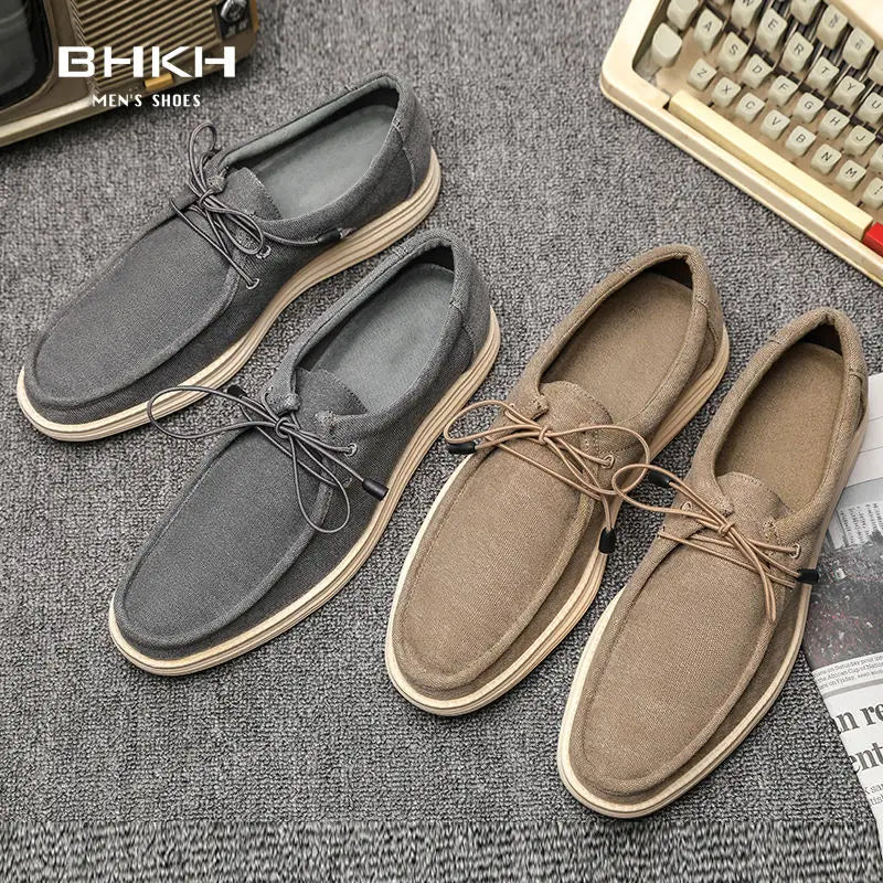 BHKH New Loafers Shoes Men 2024 Spring/ Summer Kid Suede Leather Men Casual Shoes Comfy Men's Flat Fashion Boat Shoes