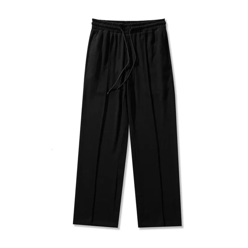 Drawstring Sweatpants Men's Fashion Casual Wide-leg Pants Men Streetwear Loose Straight Trousers Mens Joggers Track Pants S-2XL