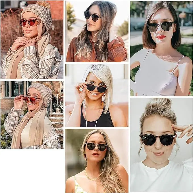 Vintage Fashion Round Sunglasses Women Men 2025 Brand Design Retro Rivet Yellow Blue Lens Square Sun Glasses Male Female Goggles