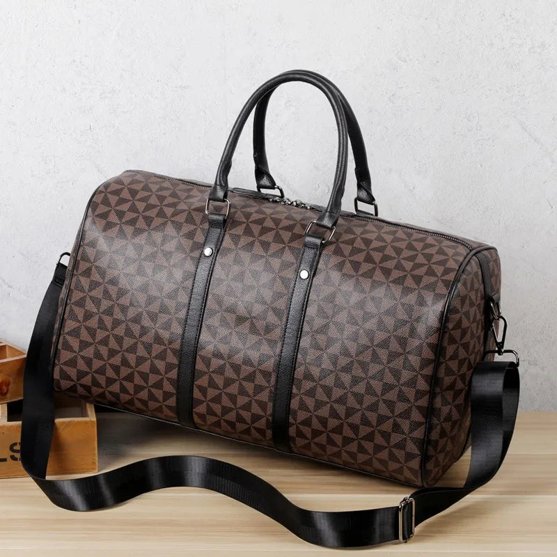 Designer luxury bag Large capacity checkered leather men's handbag travel bag bolsos de mujer large size luggage mochilas mujer