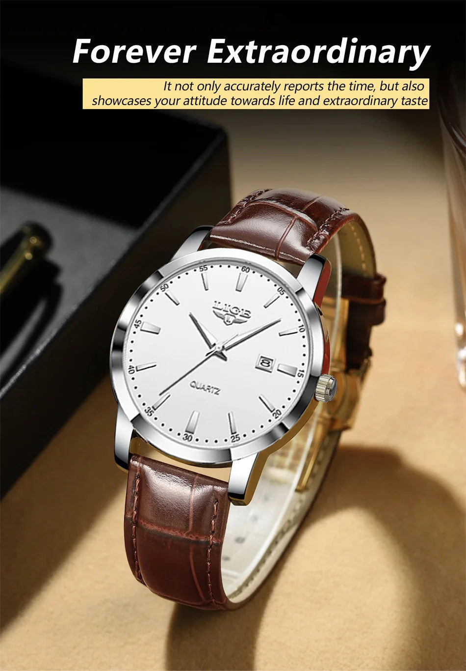 LIGE Luxury Watch Man Fashion Leather Military Sports Waterproof Men's Watch Quartz Calendar Original Men's Watches Reloj Hombre