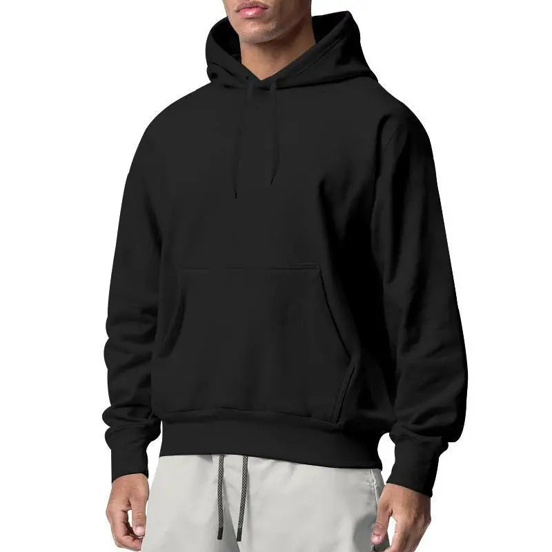 Solid color hoodie for men and women draw rope hoodie with kangaroo pockets, comfortable topper, fall and winter