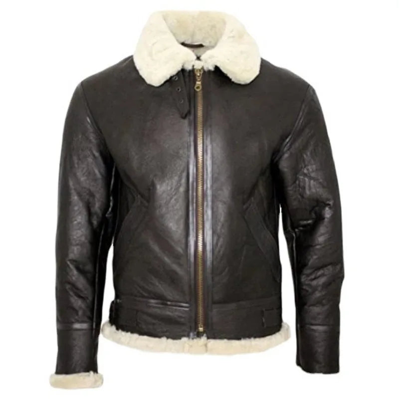 Thickened Motorcycle Men Coats Winter Jackets Leather Fur Integrated Leisure PU Leather Artificial Fur Long Sleeves Men Clothing