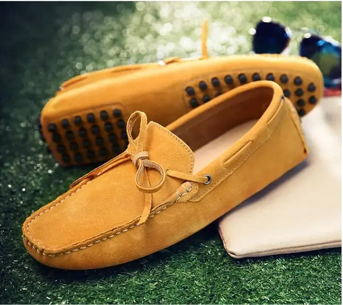 Suede Shoes Men Size 38-46 Luxury Men Loafers Soft Moccasins Man High Quality Shoes Casual Genuine Leather Driving Flats Penny