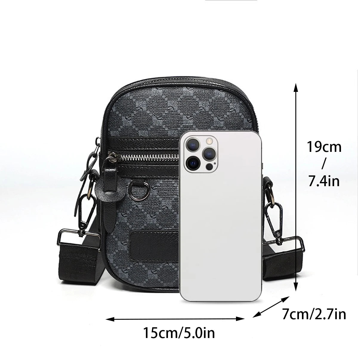 1PCS Fashion Small Square Bag Women's Bag Men's Bag PU Mobile Phone Crossbody Shoulder Bags Trend Street Men's Satchels Bags