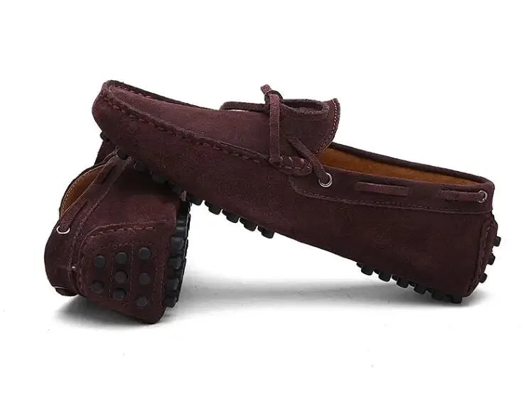 Suede Shoes Men Size 38-46 Luxury Men Loafers Soft Moccasins Man High Quality Shoes Casual Genuine Leather Driving Flats Penny