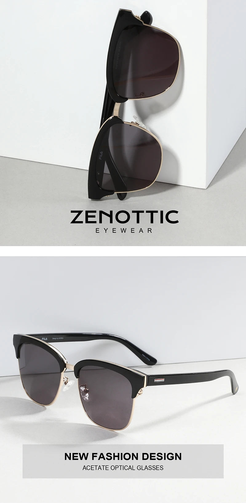 ZENOTTIC Fashion 100% UV400 Protection Square Sunglasses - Acetate Polarized Sun Glasses for Drive Travel