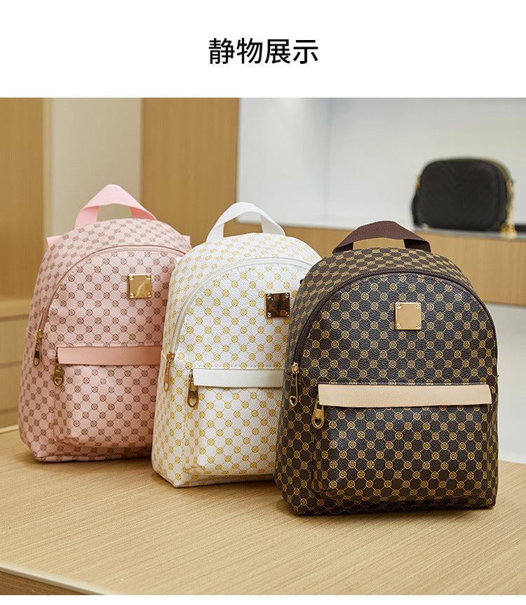 Women's New Ladies Bags Fashion Old Flower Print Backpack Casual Book Bag Bags for Women  Backpack  Backpack Women