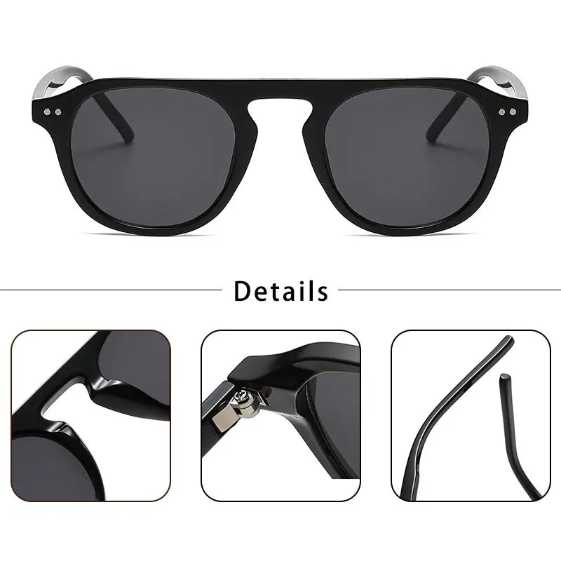 New Minimalist Men's Sunglasses Round Fashion Retro Sung Lasses Women's Sunmer Travel Party Business Activity Glasses UV400