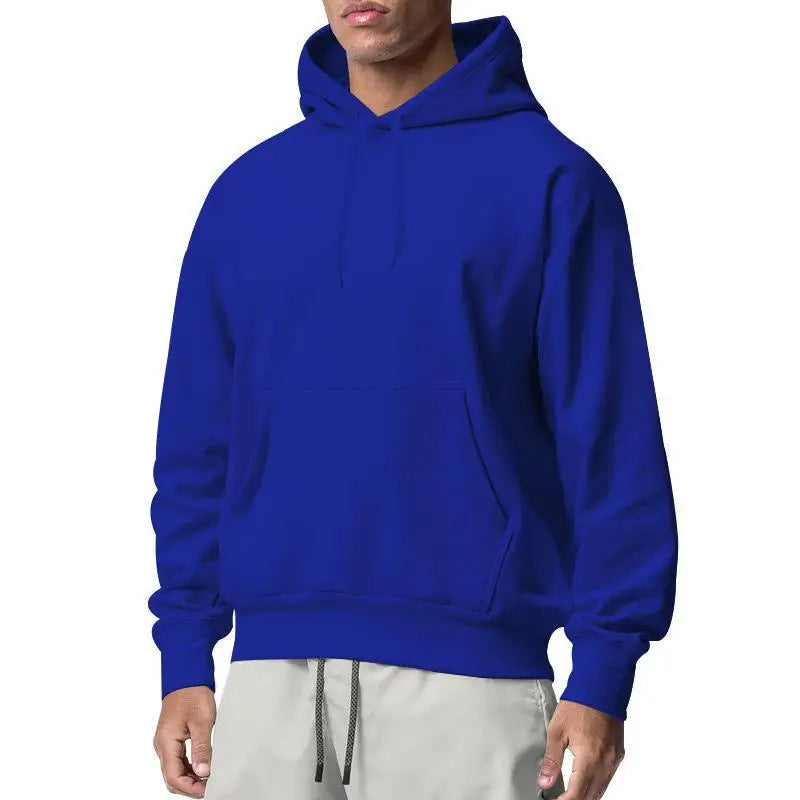 Solid color hoodie for men and women draw rope hoodie with kangaroo pockets, comfortable topper, fall and winter