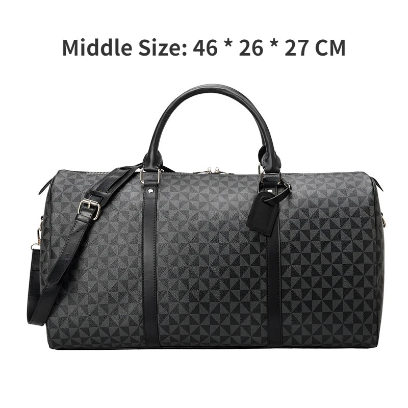 2024 Fashion Waterproof Pu Fitness Handbag For Men Leather Shoulder Bag Business Large Travel Duffle Luggage Bag For Male