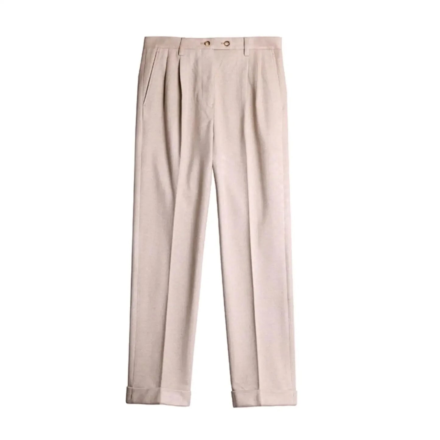 Casual High-Waisted Straight-Leg Woolen Trousers Thick Warm Versatile British Style Autumn Winter New Men's Suit Pants