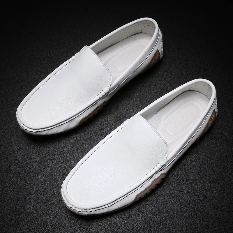 Men Casual Shoes Genuine Leather Loafers for Men Moccasins Breathable Slip on Driving Shoes Plus Size 38-48 Mocasines Hombre