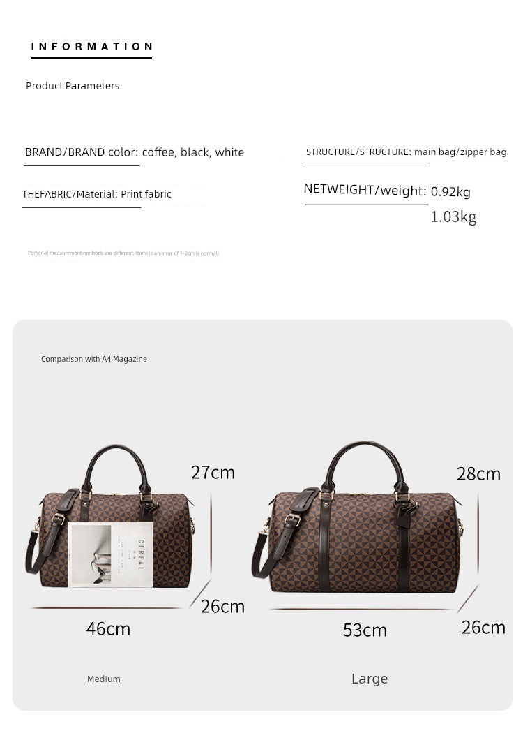 Satchel Travel Bag Men's Short Distance Luggage Bag Large Capacity Travel Boarding Bag Business Bag Business Luggage Big Bag