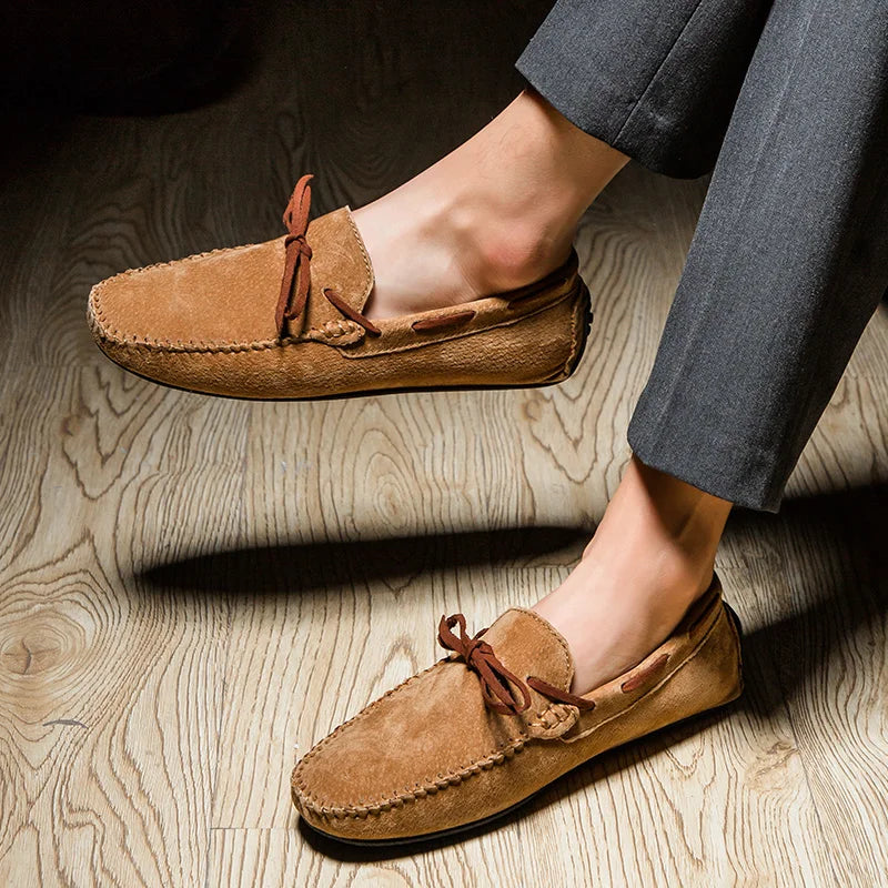 Elegantes Soft Mens Loafers High Quality Leather Casual Shoes for Men Comfortable Driving Flats Handmade Men Moccasins Slip-On