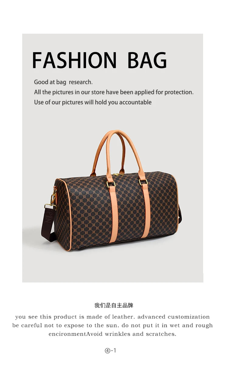 2024 new women's travel handbag Luxury PU leather waterproof Large Capacity carrier combined Boston travel bag Suitcases travel