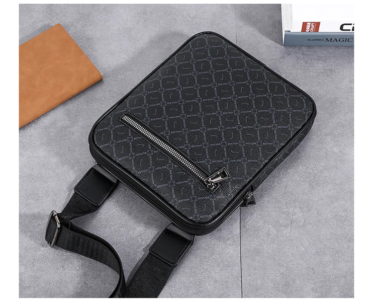 Men's Small Bag Handbag Business Style PU Leather Male Crossbody Bag Phone Bag Vintage Pattern Design Men's Handbag Shoulder Bag